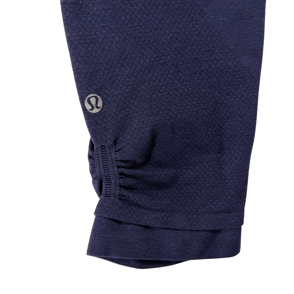 Lululemon Ebb To Street Crop Leggings Ruched Seamless Womens 6 Navy Blue Gym - Picture 6 of 7